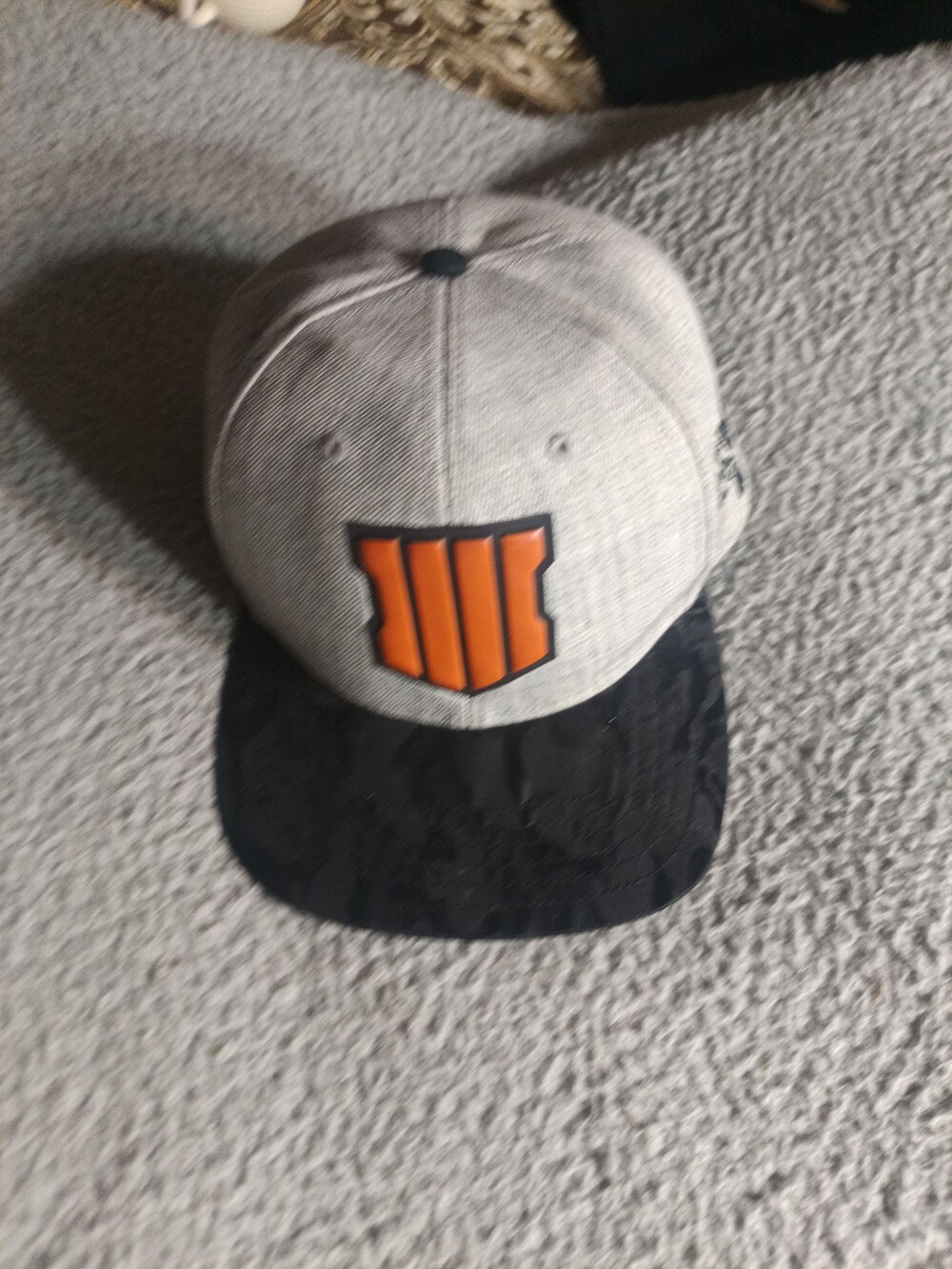 Black Ops 4 Adjustable Snapback Hat Gray Black with Orange Logo